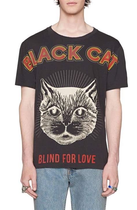 gucci black cat t shirt fake|gucci t shirt animal.